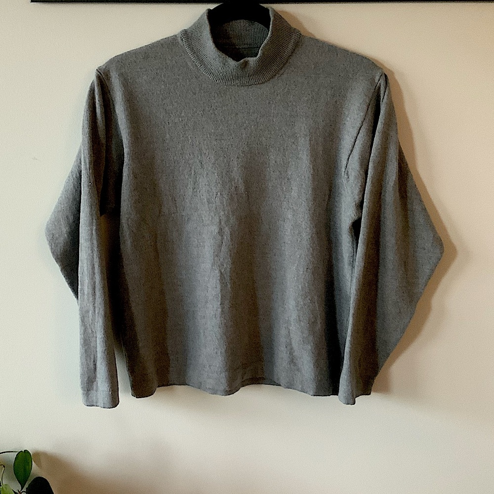 Grey Long Sleeve Turtleneck Sweater